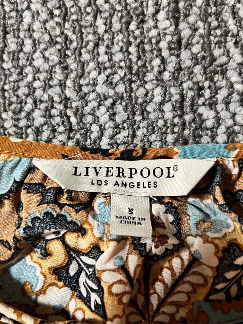 Liverpool Los Angeles Boho Paisley Button Front Blouse Small - Picture 5 of 5